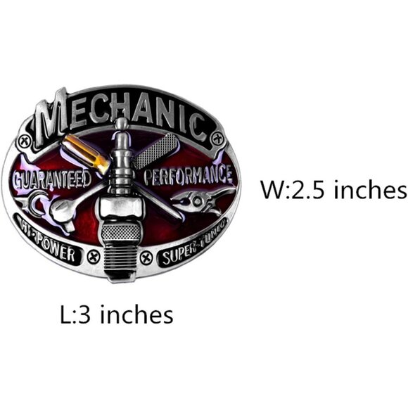 Men's Silver/black Professional Mechanic Guaranteed Performance Belt Buckles - Picture 4 of 6
